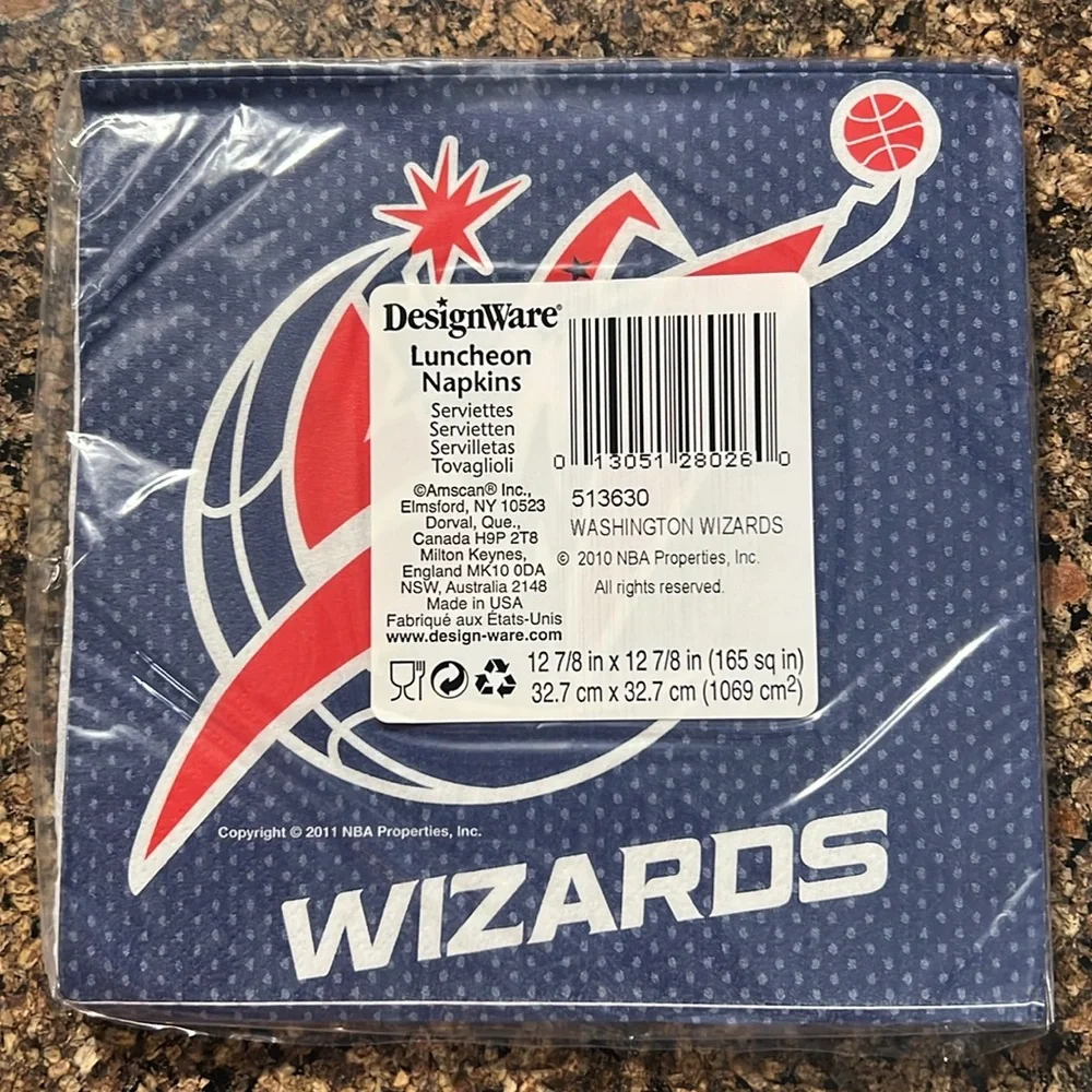 Washington Wizards NBA Napkins - 4 packs.